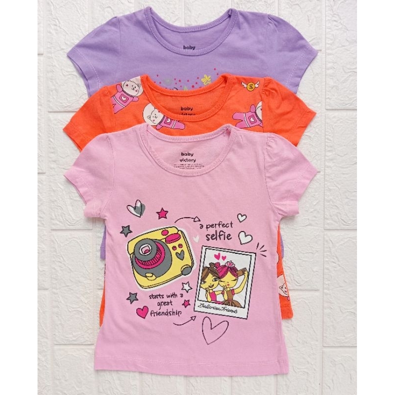Kaos Anak Baby Victory Girl Size 3/Kaos Anak Baby Victory Cewek/ Kaos Baby Victory/ Kaos Anak Baby V