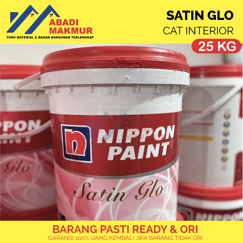 Nippon Paint Cat Satin Glo 25 KG PAIL - Putih READY