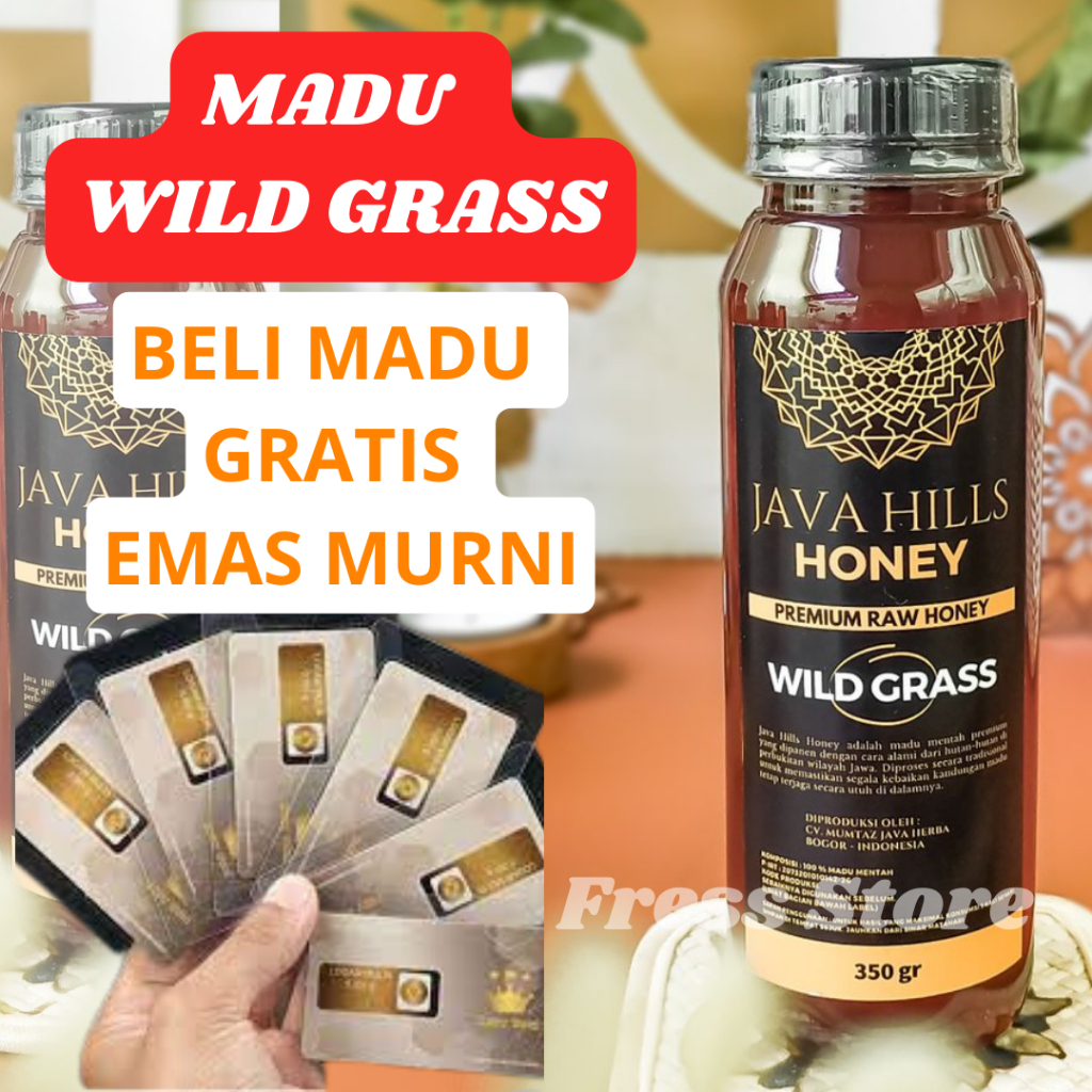 

Madu asli 100% Wild Grass Madu Mentah Premium Raw Honey Alami Obat Herbal Diet alami pahit 350 Gram