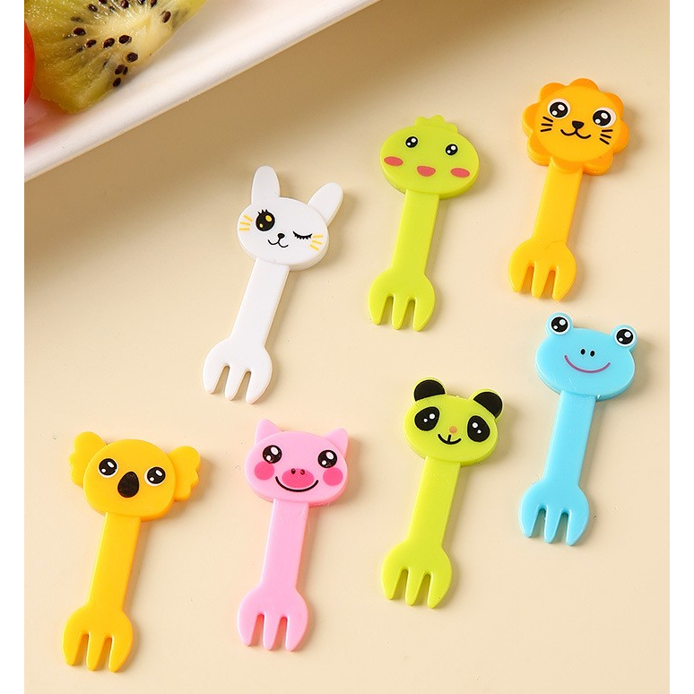 7 Pcs Mini Animal Fork / Garpu Kecil Buah Unik Hiasan Bento Bekal Anak