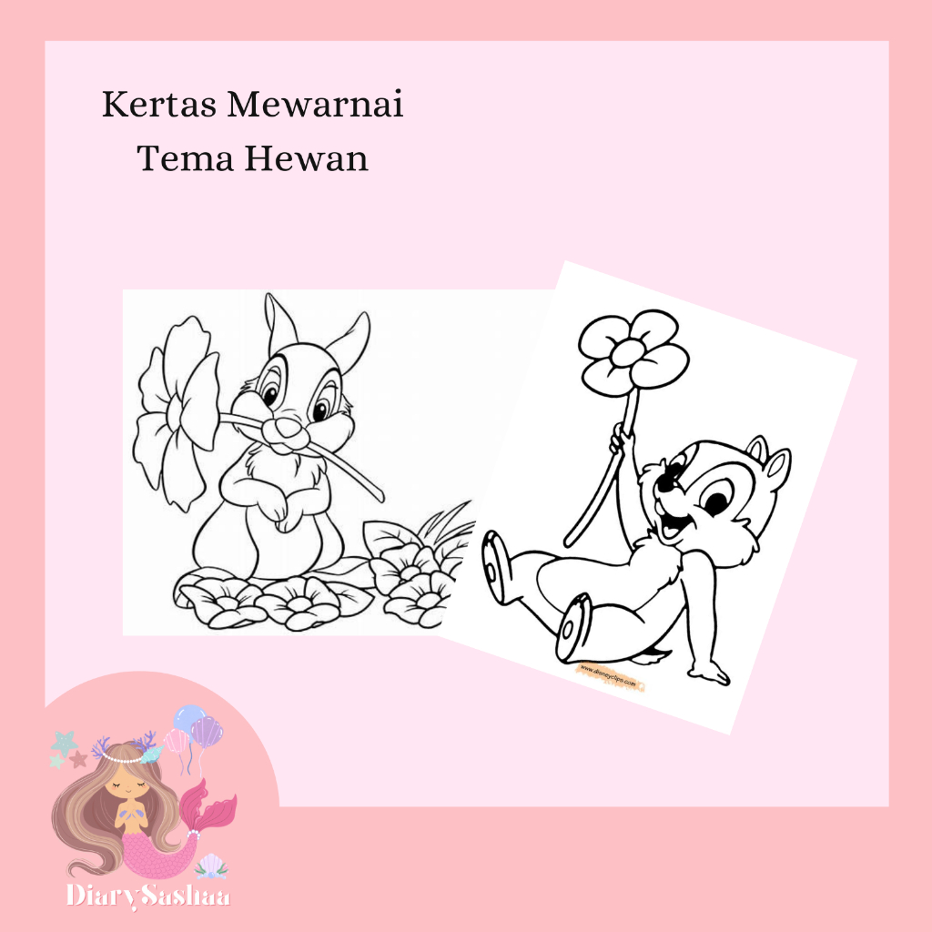 

Diarysashaa~Kertas Belajar Sketsa Mewarnai Gambar Edukatif Anak Colouring Tema Hewan Murah