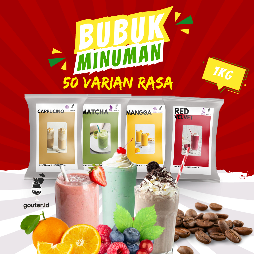 

BUBUK MINUMAN RASA 1KG / SERBUK MINUMAN ANEKA RASA / BUBUK MINUMAN KEKINIAN / MINUMAN INSTAN / BOBA