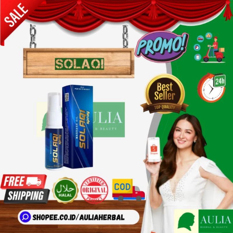 Solaqi Spray Herbal 100% Asli bpom/SPRAY SOLAQI FOR MAN Herbal oles original