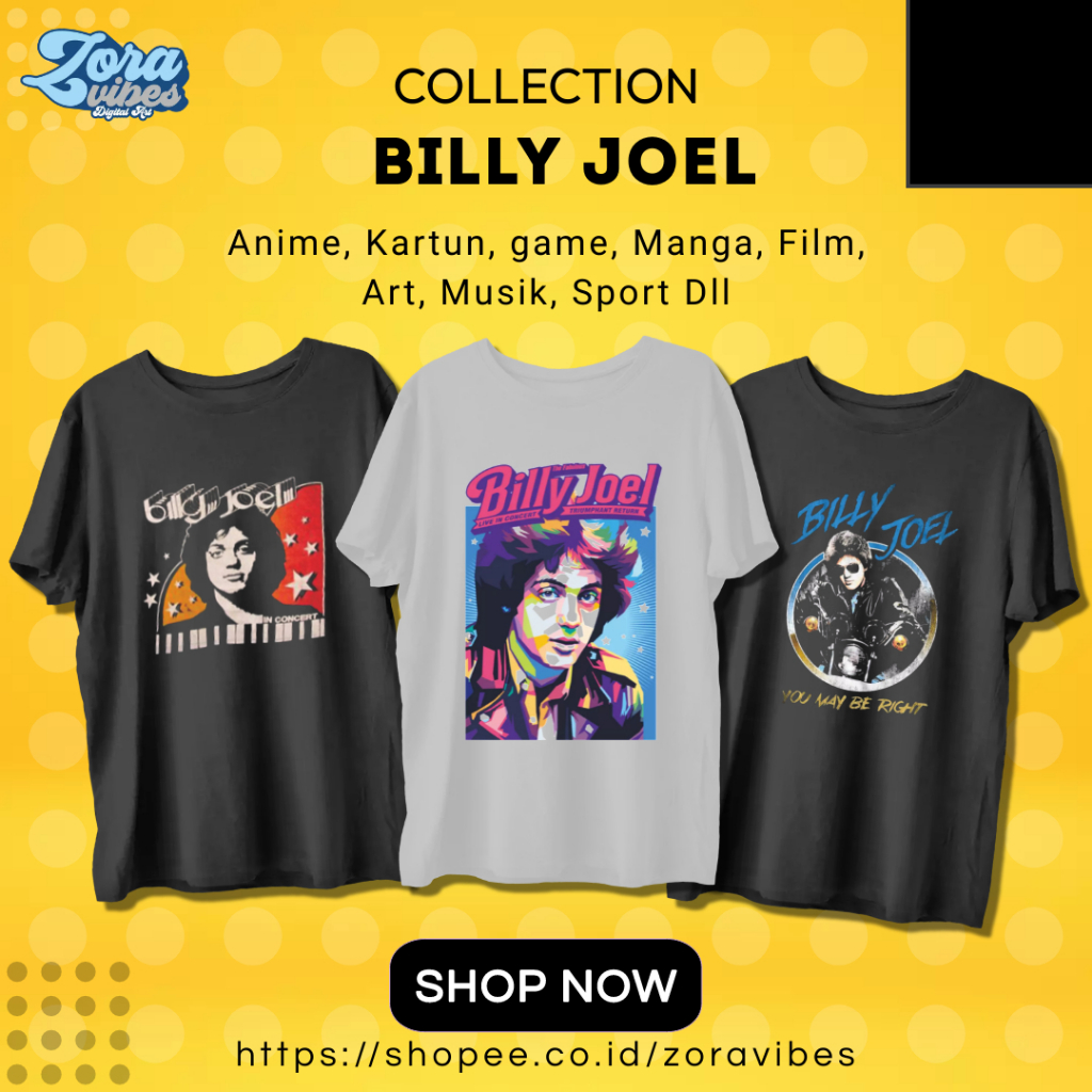 KAOS BAND / BAJU MUSIK ROCK METAL / Billy Joel