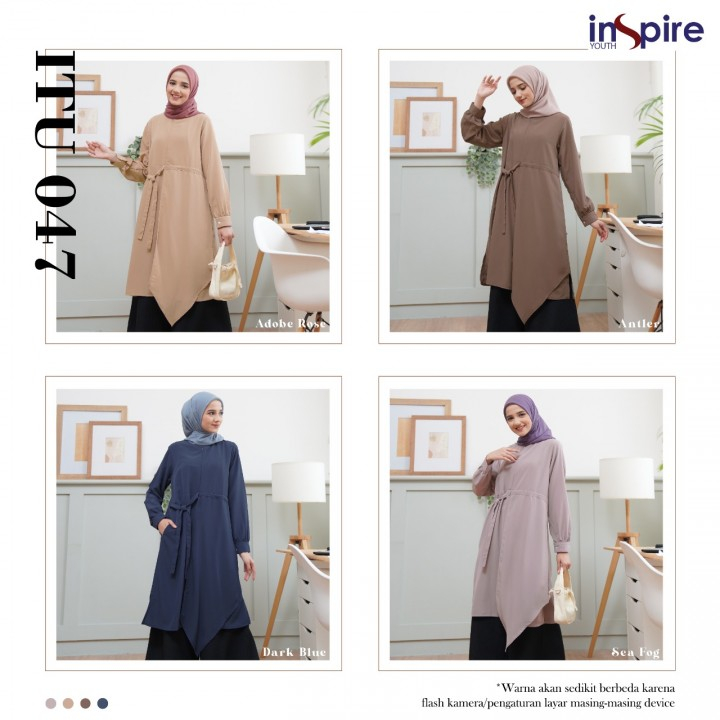 Tunik Youth Inspire ITU 047 / Tunik Remaja Wanita Muslim Katun Polos Murah Terbaru 2021