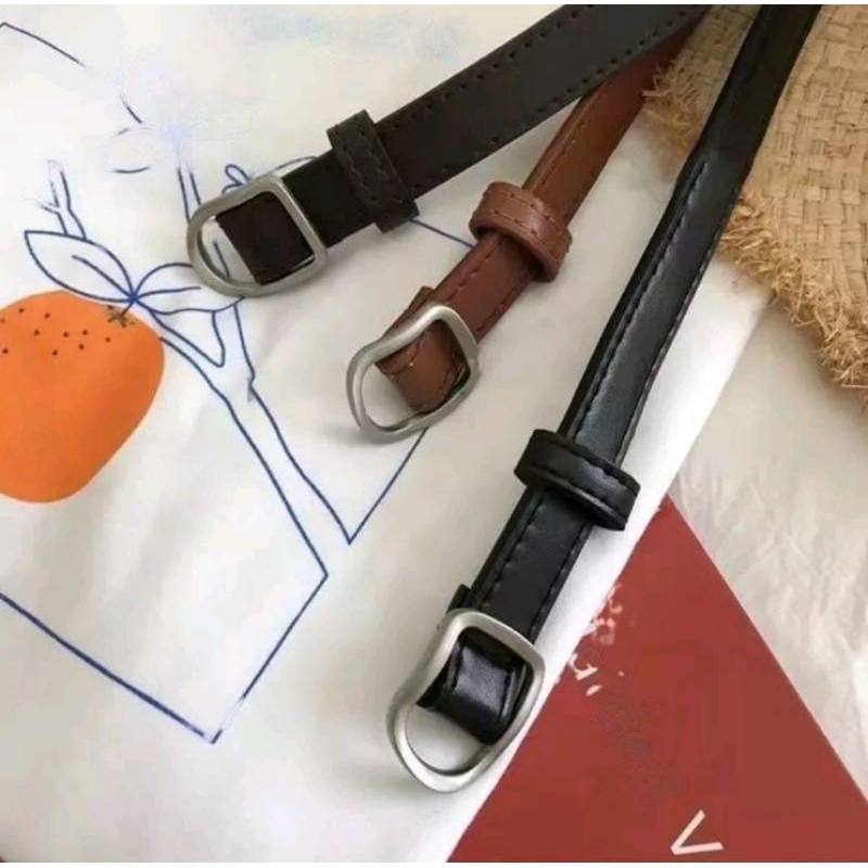 Ikat Pinggang Wanita Gesper Kulit PU Import Tali Pinggang Belt Korean Fashion