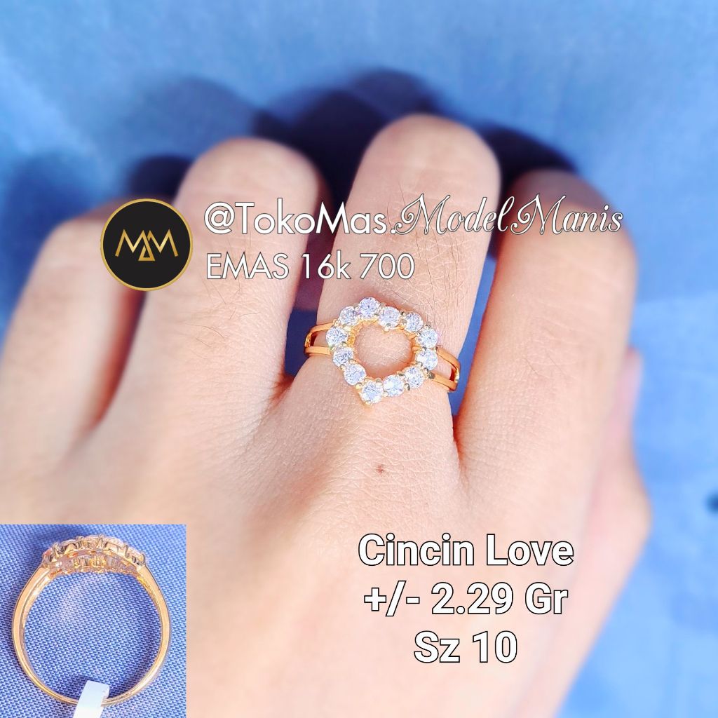 Cincin Love Layer Emas Kuning 700 kadar 16k