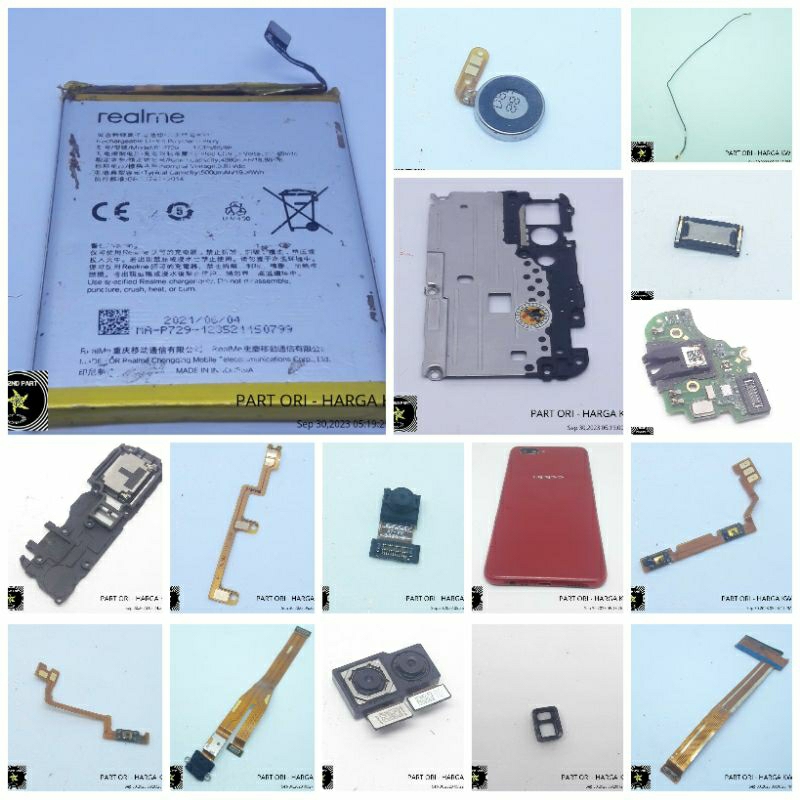 PART OPPO A3S CPH-1803- BACKDOOR/ FRAME LCD/ KAMERA DEPAN-BELAKANG/ SPEAKER EARPIECE-BUZZER/ KONEKTO