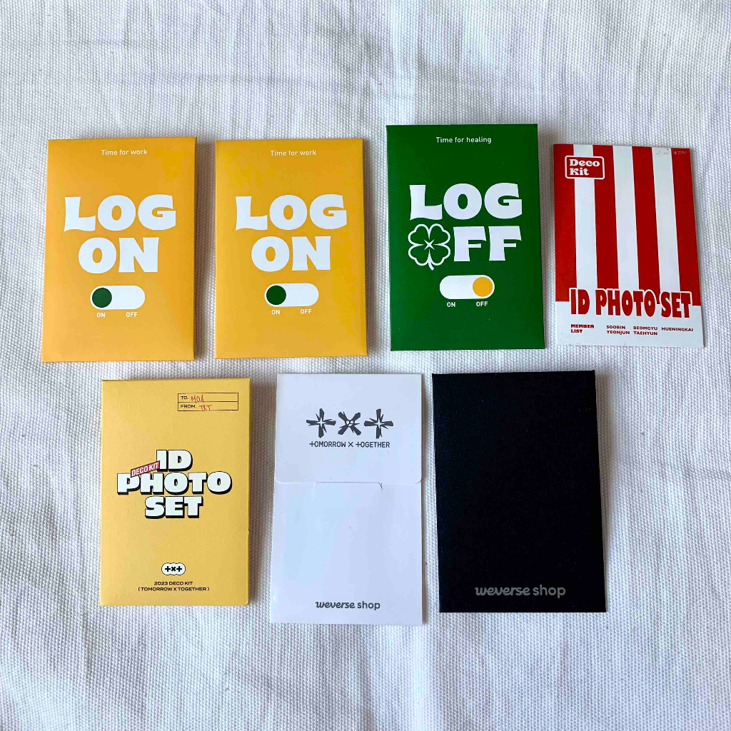 TXT amplop ENVELOPE ONLY pc/ id photo Tomorrow x Together moakit v3 log on log off decokit deco kit 