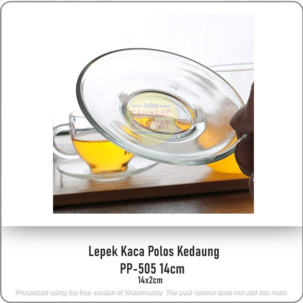 [6pcs] Lepek/Tatakan Gelas Kaca Polos Piring Kedaung PP 505 14cm