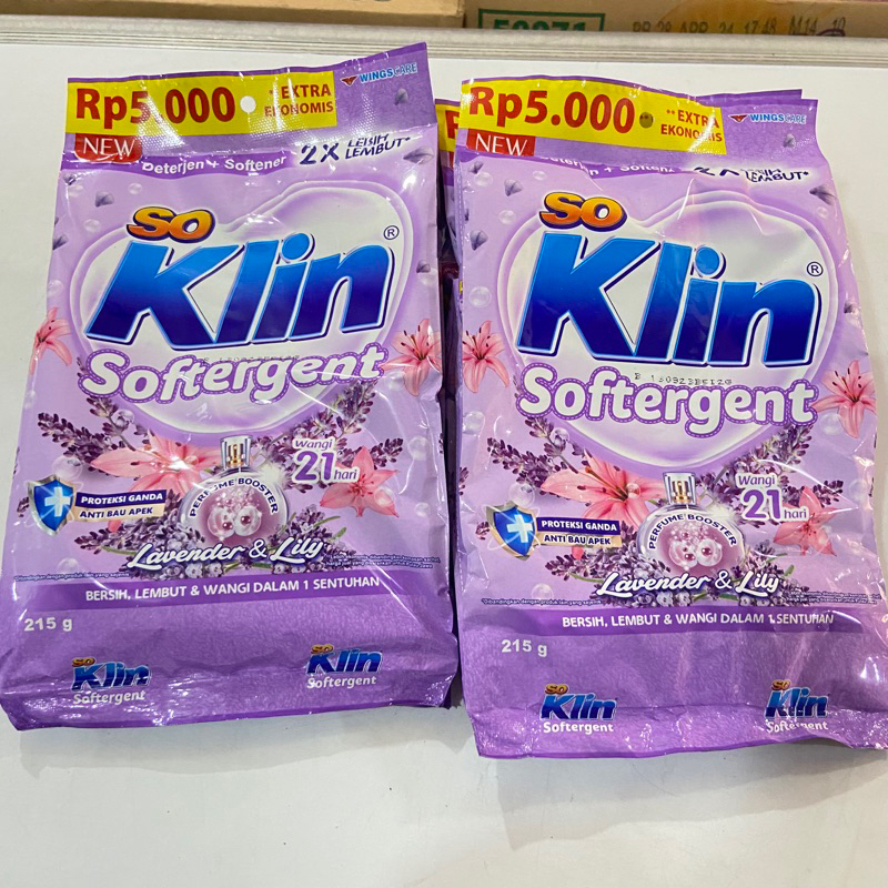 GROSIR SEMBAKO - Sabun Cuci So Klin Softergen Ungu Lavender 215gr