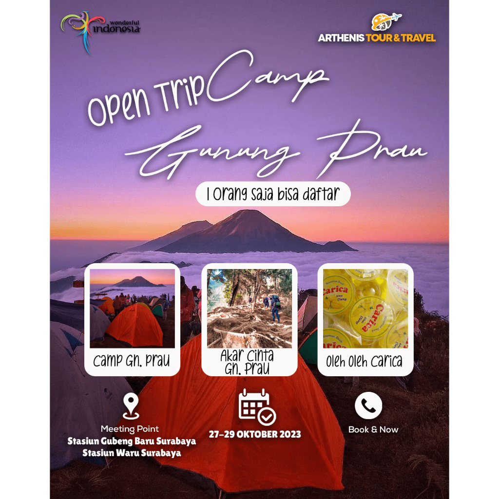 OPEN TRIP GUNUNG PRAU START SURABAYA 27-29 OKTOBER 2023