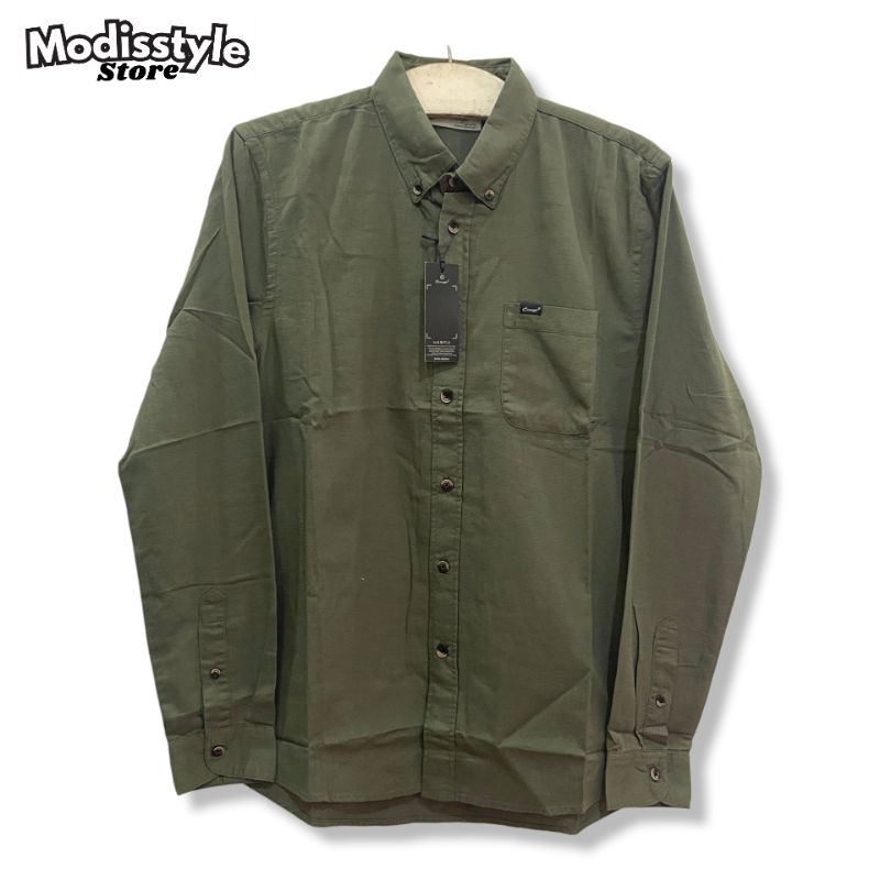 Kemeja Casual Pria Kerah Basic Lengan Panjang / Kemeja Polos Kerah Basic Lengan Panjang / Kemeja Pri