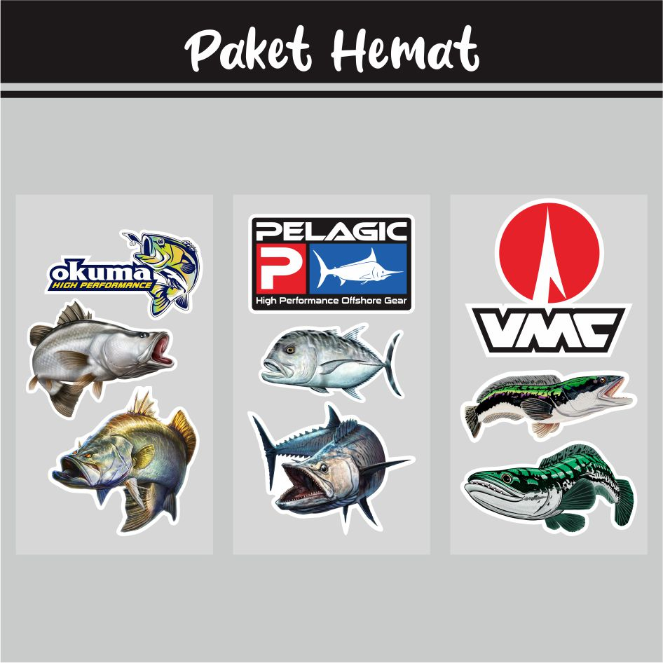 Jual Stiker Pancing Hologram Logo Brand Mancing Premium Tackle Box