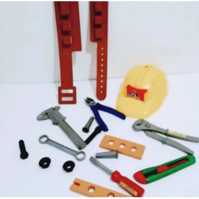 Mainan Tool Set Alat Perkakas Tukang Tukangan Bangunan Edukasi Motorik Kado Hadiah Ulang Tahun Ultah