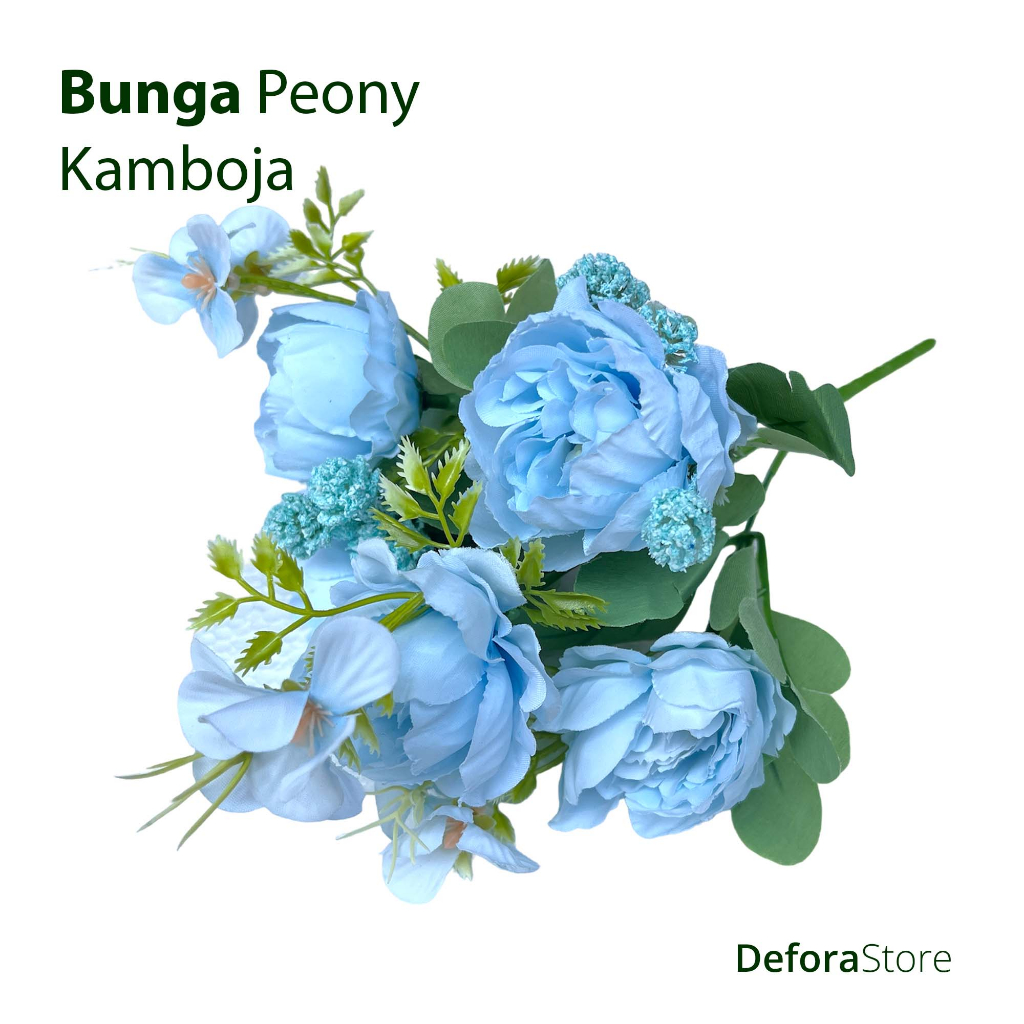 Bunga Plastik Artificial Peony Kamboja Kombinasi - Defora