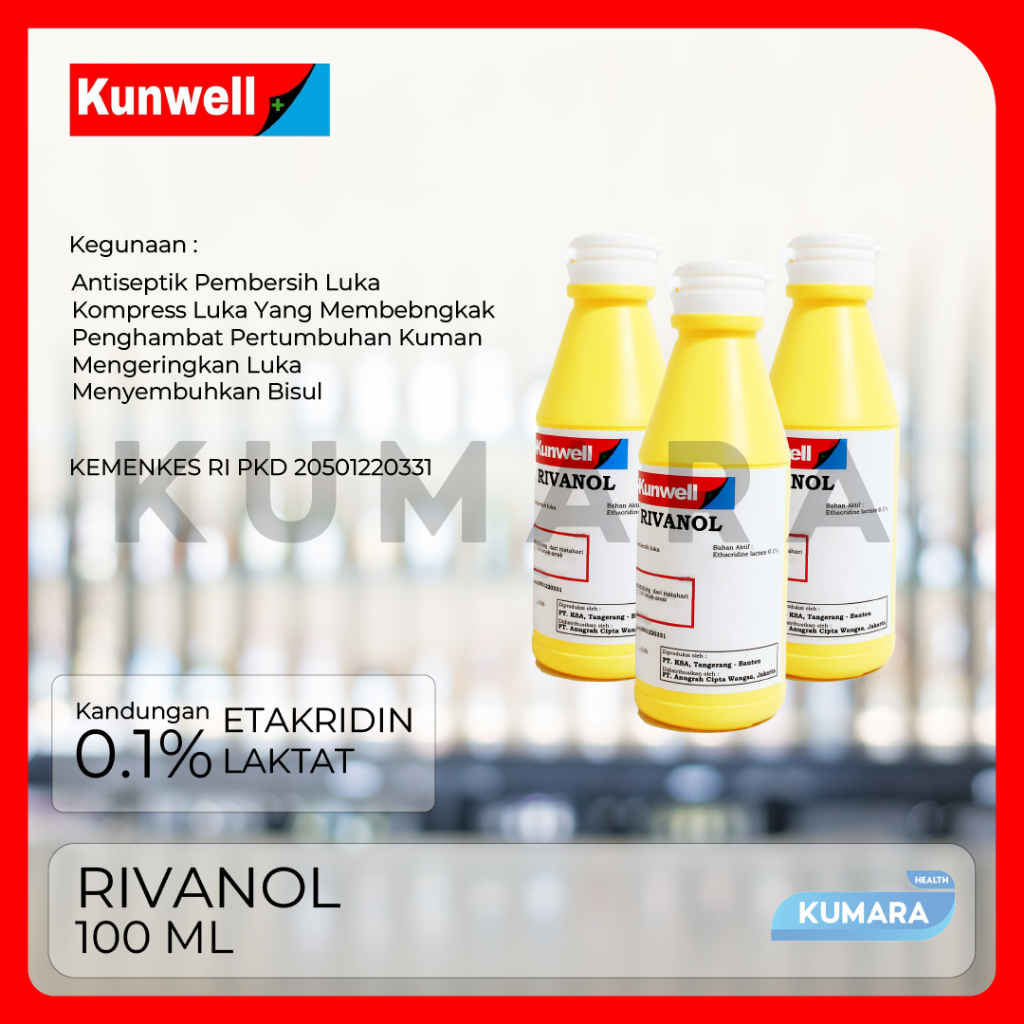 KUNWELL - Rivanol 100 ml / Antiseptik Rivanol