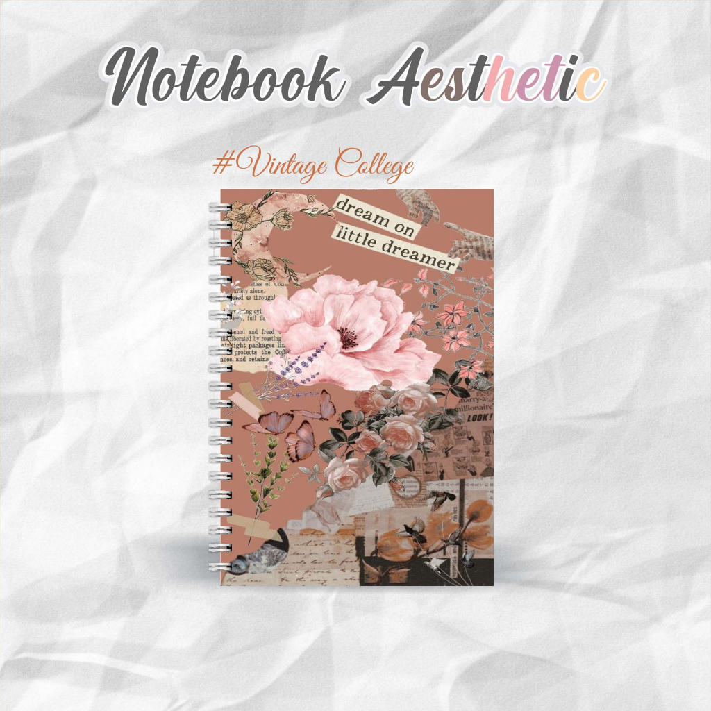 

NOTEBOOK A5 VINTAGE COLLEGE CATATAN/JURNAL BOOKPAPER GRID/KOTAK2#DOTTED/TITIK2#BLANK/POLOS