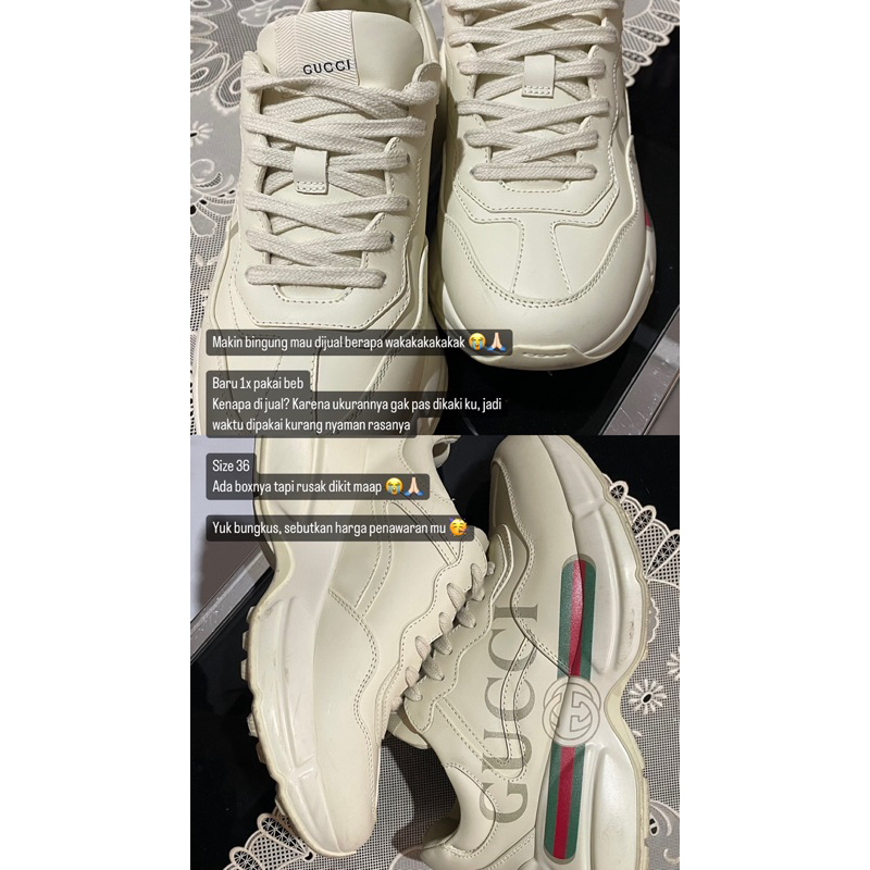 preloved sepatu sneakers gucci ori reject