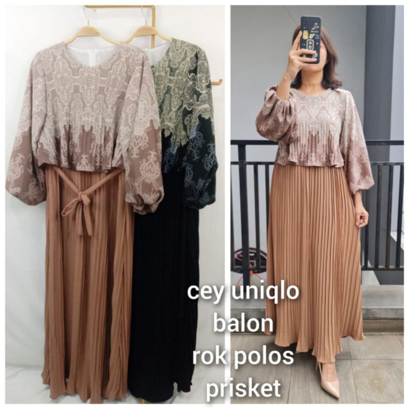 gamis plisket mix crikle teenager