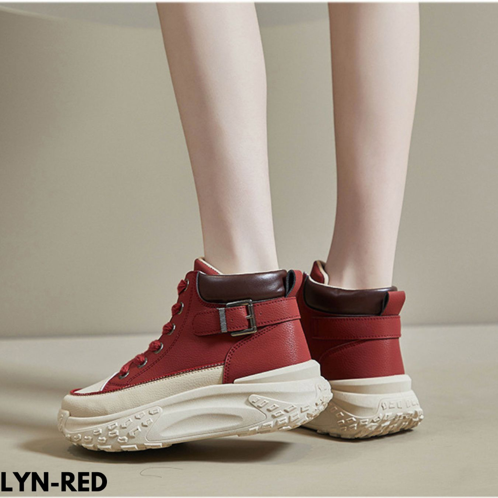 Gypsy - Sepatu Sneakers Wanita Terbaru Highcut Fashion Kekinian Bahan Pu Import lyn