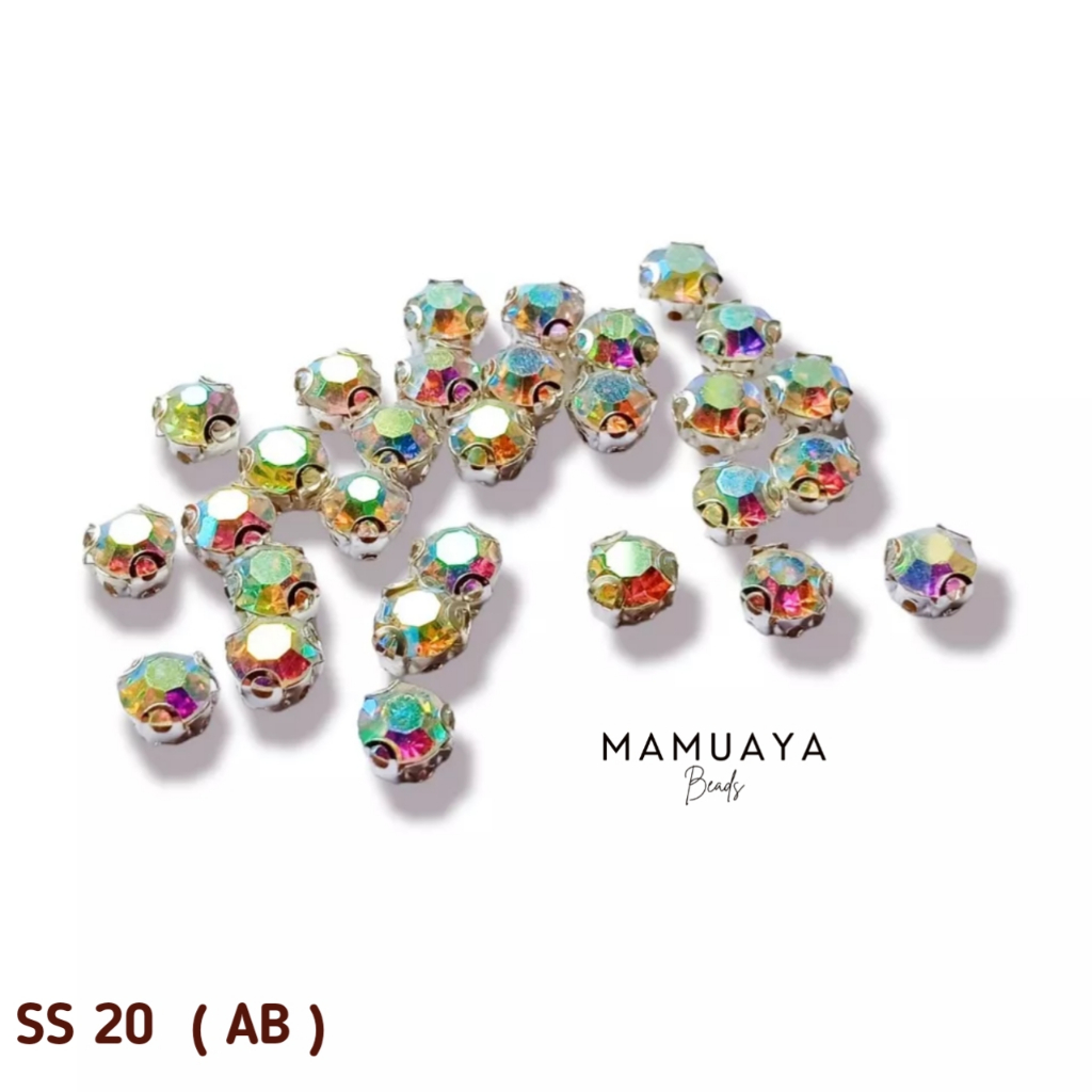 Payet Permata / Diamond Cangkang SS 20 AB Pelangi / Payet Permata Jahit / Payet Diamond Jahit - Mamu