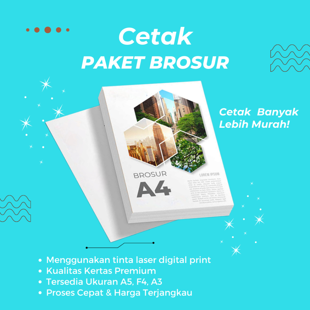 

CETAK BROSUR FLAYER MURAH ART PAPER A6 / A5 / A4 CETAK 1 SISI 2 SISI BROSUR MURAH