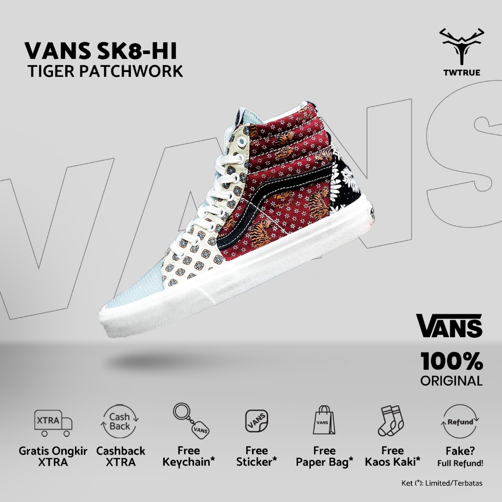 Sepatu Vαns | Vαns Sk8 Hi Tiger Patchwork | Vαns | Vαns Sk8 Hi | Original