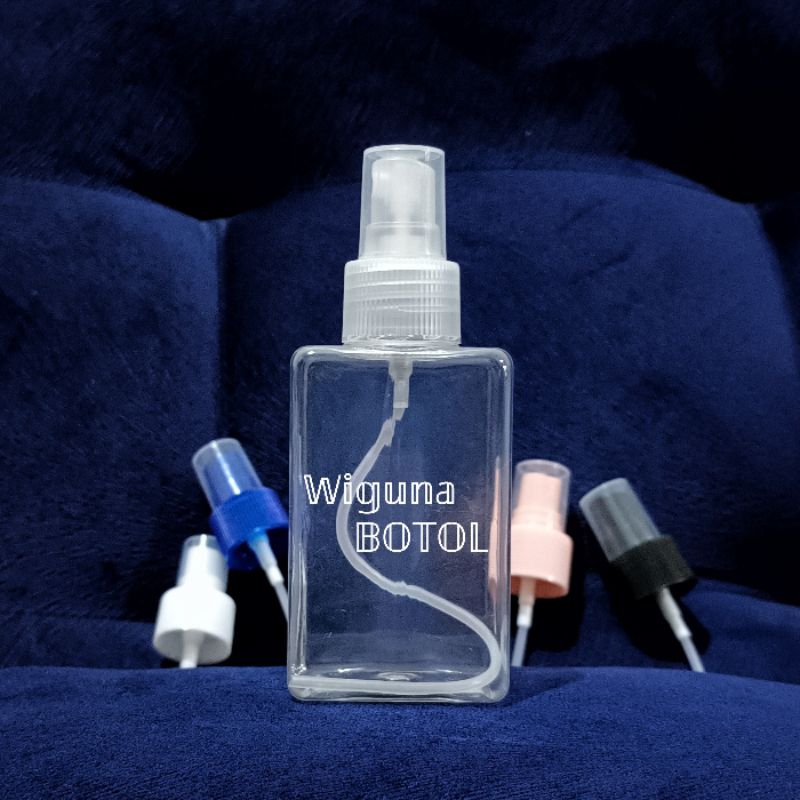 Botol Spray 100ml Kotak / Botol Kotak 100ml PET Tutup Spray