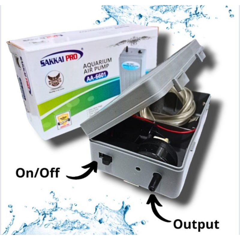 Aerator Airpump Baterai Aquarium Aquascape 1 Lubang SAKKAI PRO AA 6601
