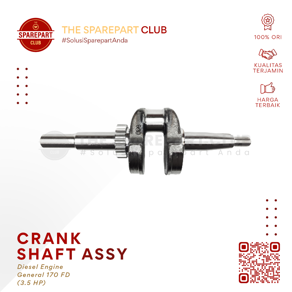 As Kruk Diesel Engine JD 170F 170 F General 170 FD - Crank Shaft Assy