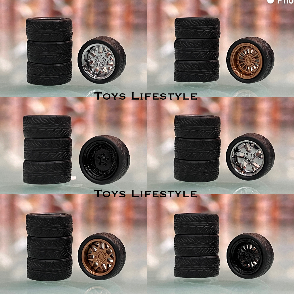 [BAGUS] Ban Karet Velg Hotwheels Diecast Dapat Axle / AS Selongsong (2)