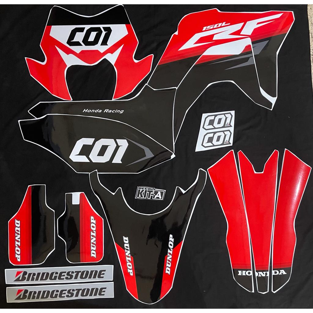 Decal CRF 150l Sticker Striping Stiker CRF 150 L Motif Hitam Merah Abu Simpel