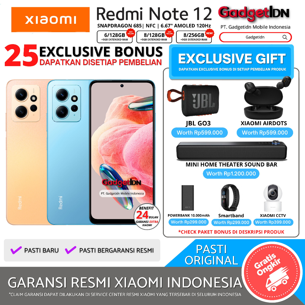 Xiaomi Redmi Note 12 Nfc 8/256Gb 8/128Gb 6/128Gb 4/128Gb Garansi Resmi Xiaomi