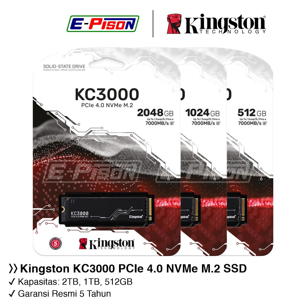 SSD M2 NVME 2TB 1TB 512GB PCIe Gen4 x4 | Kingston KC3000 SSD Komputer Laptop