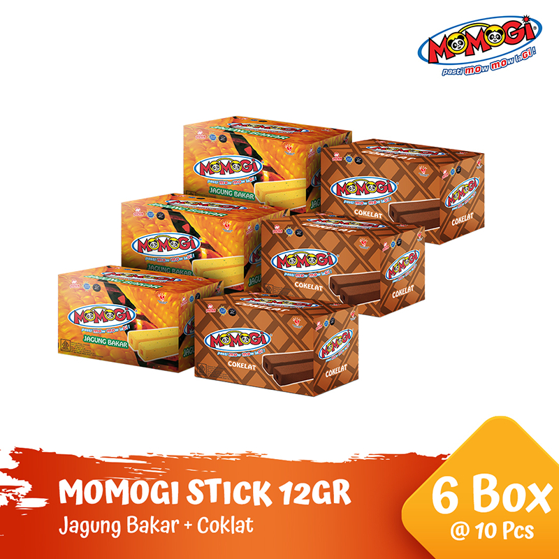 Momogi Jagung Bakar [3 Box] + Momogi Coklat [3 Box] 12gr