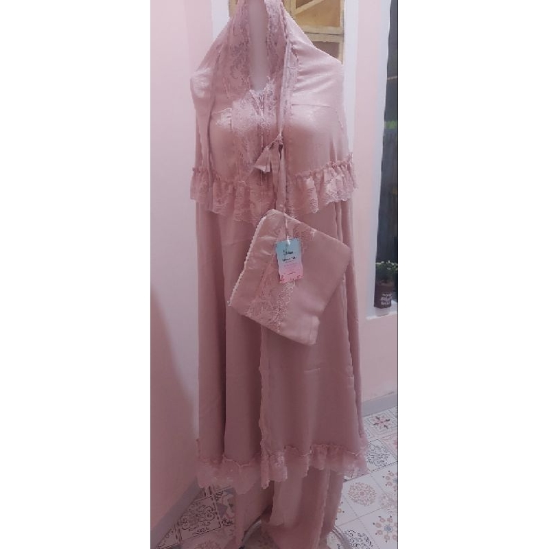 mukena santorini renda shimmer