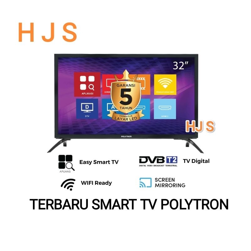 TV LED POLYTRON 32 INCH SMART TV PLD-32MV1859 DAN DIGITAL TV DVB-T2