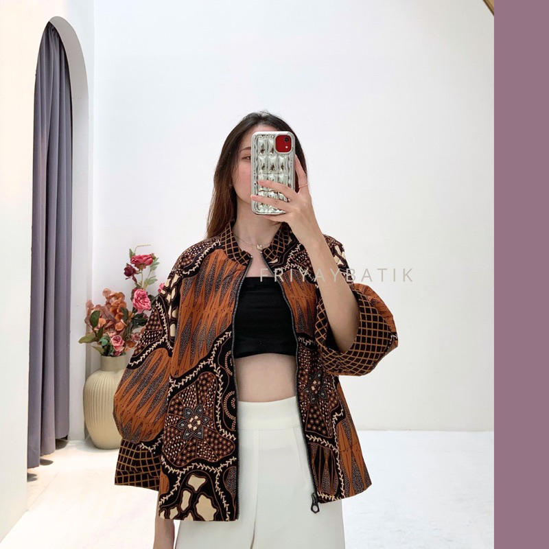 Size XXL - Tilla Jacket Batik / Baju Atasan Batik Wanita Lengan 7/8