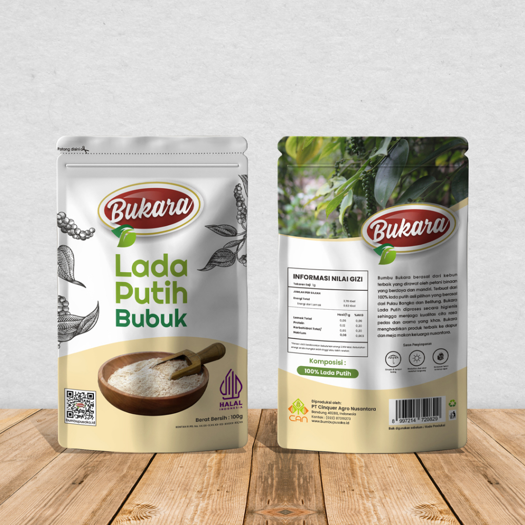 

Lada Putih Bubuk 100gram/ Merica Putih Bubuk Premium Quality