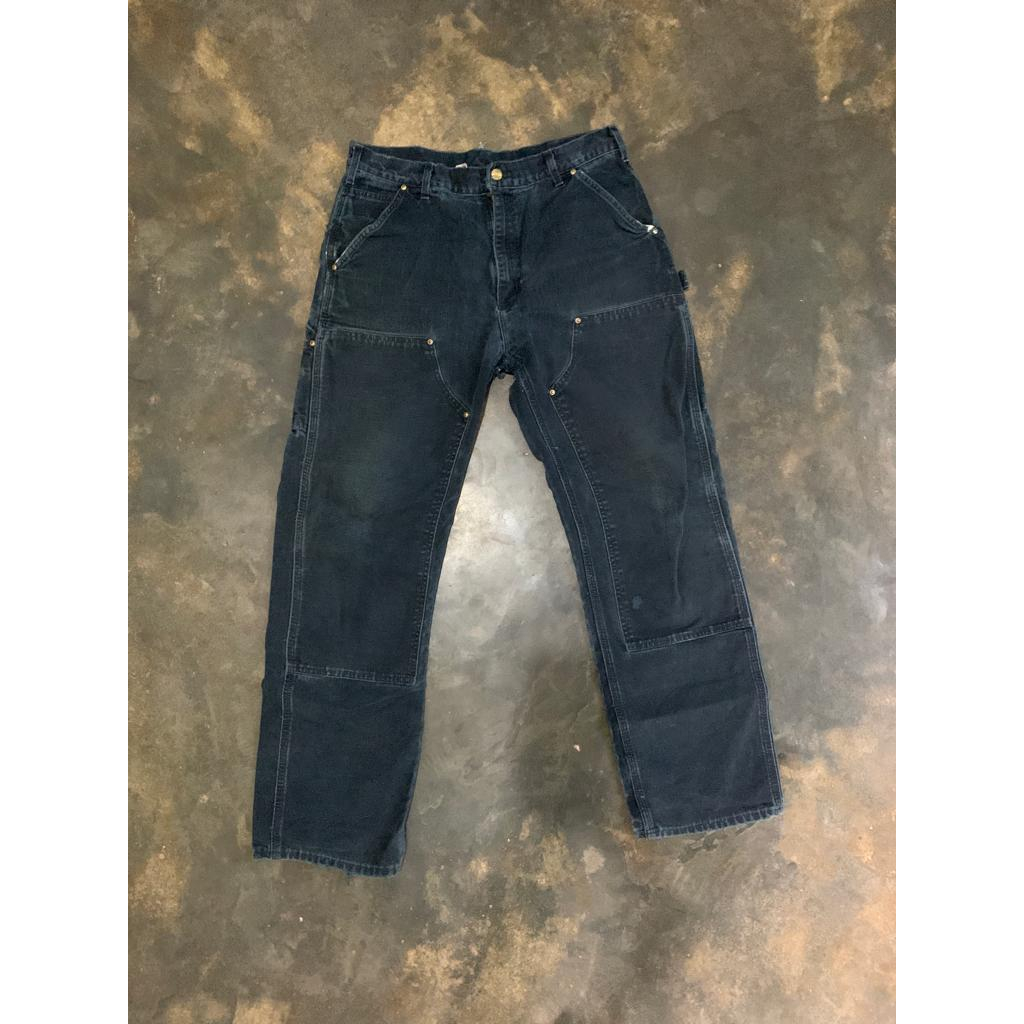 Vintage Black/Navy Carhartt Double Knee Denim Work Pants - ORIGINAL (SOLD OUT)