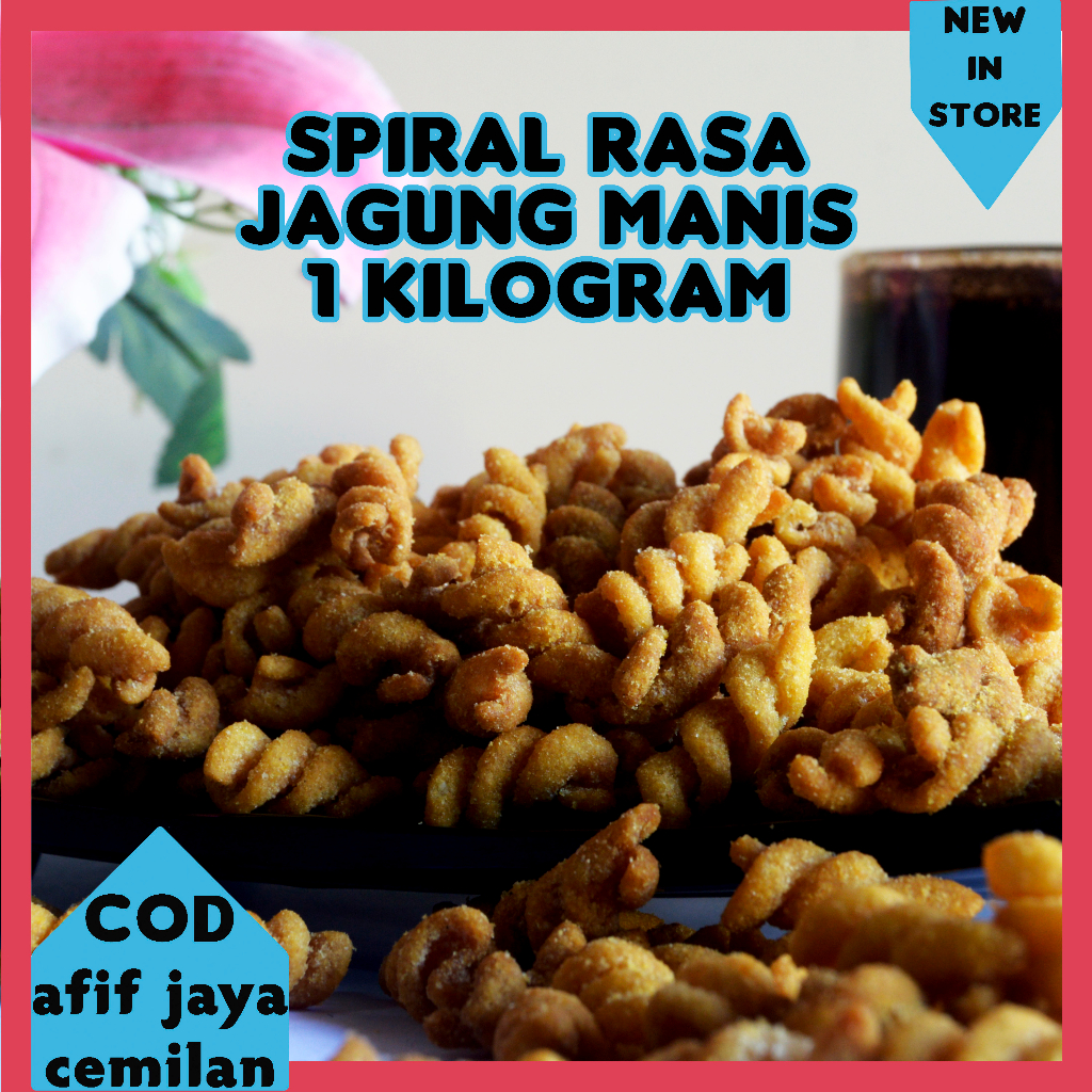 

Makaroni spiral rasa jagung manis kiloan 1 kg afif jaya cemilan