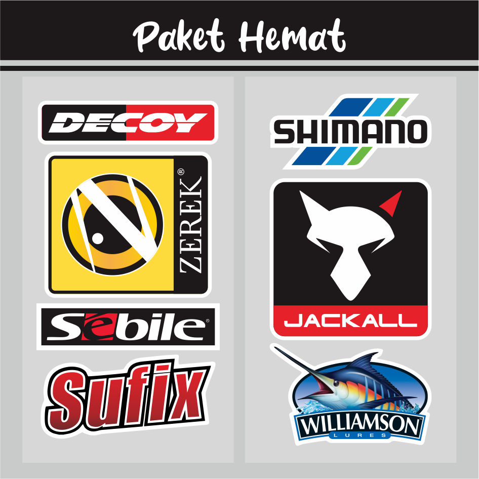 Stiker Logo Brand Pancing untuk Kotak Lure Umpan Ikan Tackle Box Sticker Cutting Mancing Pooping