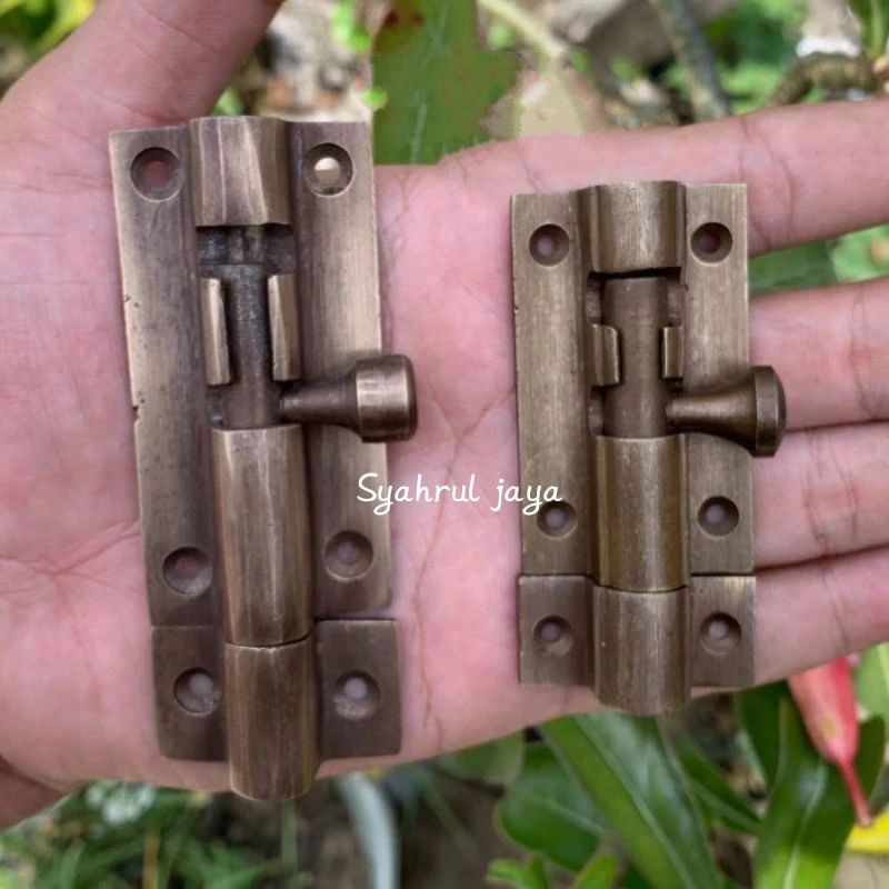 Grendel Pengunci Slot Jendela Kuningan Antik