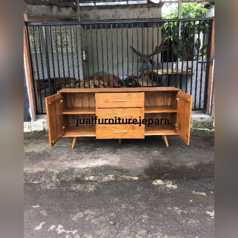 meja tv minimalis modern kayu jati, bufet tv Buffet tv minimalis modern kayu jati