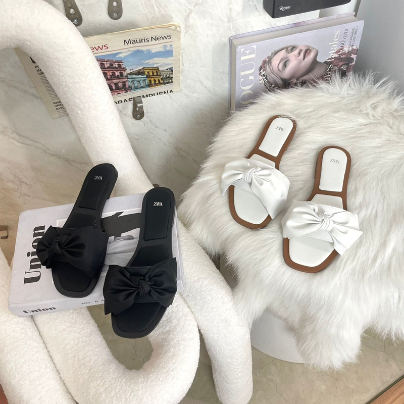 Ribbon sandals by Zara import high quality fashion shoes sandal pita wanita sandal kantor kerja casu