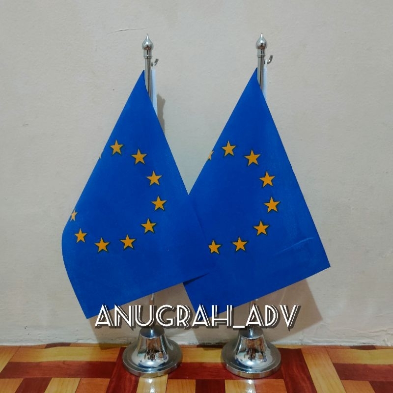 

tiang stainless bendera meja UNI EROPA