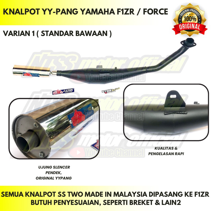 KNALPOT STANDAR RACING ORIGINAL YYPANG YY PANG YAMAHA F1ZR FIZR FORCE TYPE BLACK COBRA