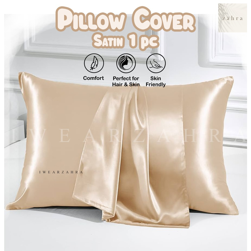 SILK PILLOW CASE [PREMIUM 1pc] - Sarung Bantal Cover Satin Glossy Clinic Klinik Kecantikan