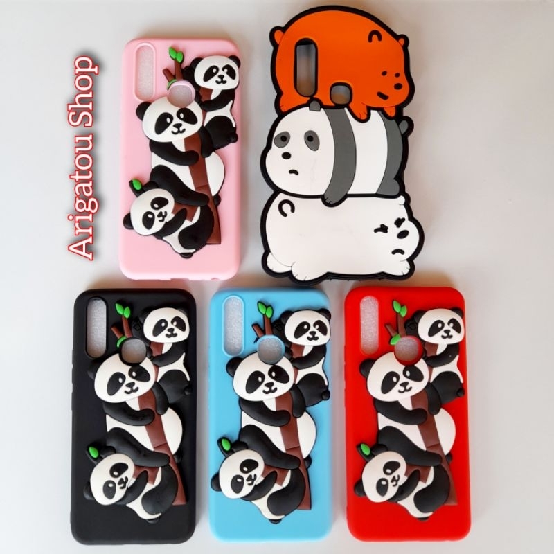 Vivo Y12 Case Softcase Boneka Karakter Panda Beruang